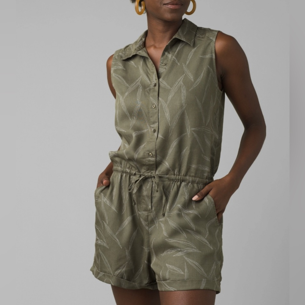 Prana WEEKEND ESCAPE ROMPER Size XS Green